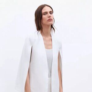 ZARA WHITE CAPE BLAZER WITH SLITS